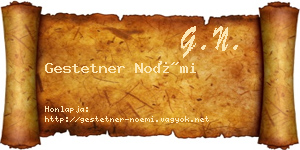 Gestetner Noémi névjegykártya